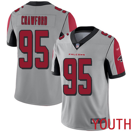 Atlanta Falcons Limited Silver Youth Jack Crawford Jersey NFL Football #95 Inverted Legend